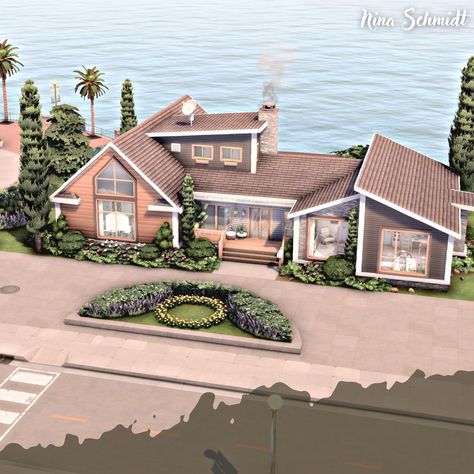 Sims 4 Houses Bungalow, Syd Mac Sims 4 Builds, Deligracy Sims 4 Builds, Sims 4 Starter Family Home, Sims 4 One Story House Floor Plan, Sims 4 House Inspo Exterior, Sims 4 San Sequoia Build, Sims 4 House 30x20, Sims 4 Artist House