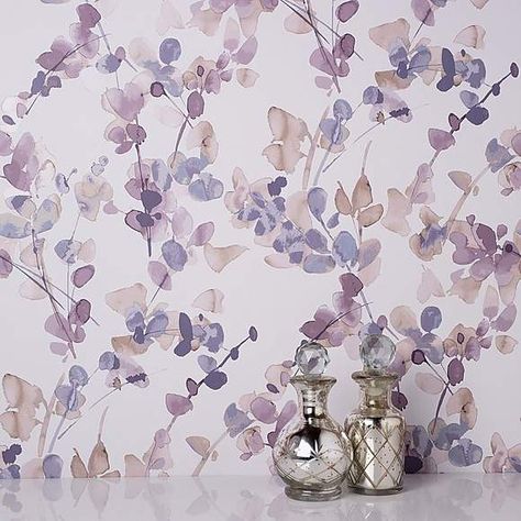 Honesty Wallpaper, Purple Wallpaper Bedroom, Mauve Wallpaper, Floral Wallpaper Bedroom, Simplistic Wallpaper, Handy Wallpaper, Purple Bathrooms, Kid Rooms, Your Wallpaper