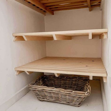 Cupboard For Clothes, Kids Floor Bed, Playroom/living Room, Alcove Cupboards, Pantry Layout, Airing Cupboard, Stairs In Kitchen, Utility Cupboard, Slatted Shelves