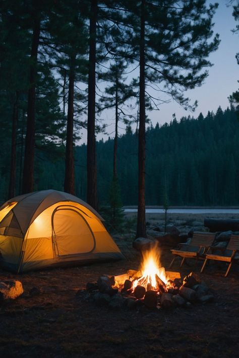 Verbringe einen unvergesslichen Abend beim Camping unter dem klaren Sternenhimmel. Genieße die Ruhe der Natur, das Knistern des Lagerfeuers und die Gesellschaft von Freunden. Ein Abenteuer, das du nicht verpassen solltest! #Campingabenteuer #Sternenhimmel Forest Camping Aesthetic, Zelt Camping Hacks, Camper Logo, Camping Bonfire, Camping Pictures, Camp Aesthetic, Aesthetic Camping, Zelt Camping, Cute Camping