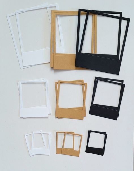 Picture Frame Border, Borders, Paper Cutouts, Set of 18 pcs, Scrapbooking Paper Cutouts, Handmade Paper Cutouts, Foto Border Cutout Three different colors: white, kraft brown and black Size approx:  Small 30mm x 35mm Medium 49mm x 60mm Large 72mm x 94mm Ideal for scrapbooking, journaling, collage and crafting diy projects Quantity: Set of 18 pcs Picture Frame Border, Diy Photo Frame Cardboard, Cardboard Picture Frames, Small Scrapbook, Paper Picture Frames, Small Photo Frames, Matchbox Crafts, Paper Cutouts, Paper Cutout Art