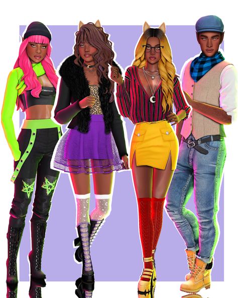 We have 4 characters in there  CC folder included!!  How to install:  1. Download custom content folder here  2. Put "Mods" in your "Mods" folder  2. Put "Tray files" in your "Tray" folder  3. Enjoy it ♥  Hope you enjoy  <3  All credits to CC creators! Glam Rock Sims 4 Cc, Clawdeen Sims 4 Cc, Werewolf Sims 4 Cc, Sims 4 Monster High Cc, Sims 4 Cc List, Euphoria Clothing, Ts4 Clothes, Sims Download, Sims Challenge