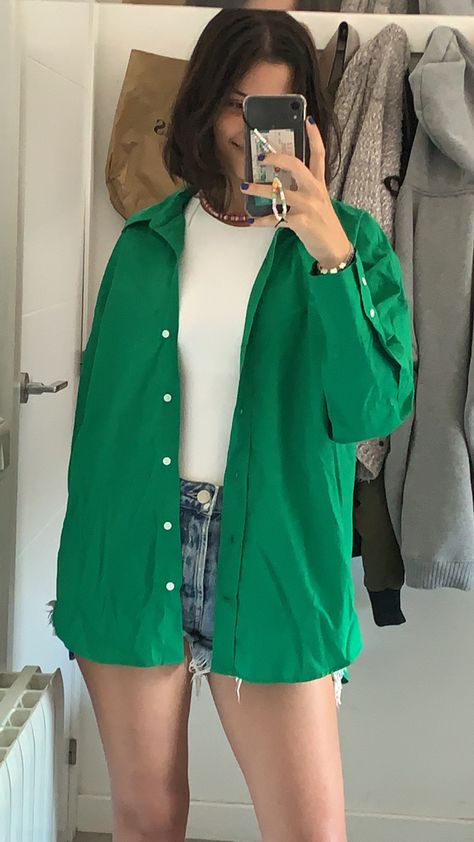 Green Button Down Outfit, Green Button Up Outfit, Outfit Informal, Looks Street Style, Outfits 2022, Causual Outfits, Swaggy Outfits, 가을 패션, Summer Fashion Outfits