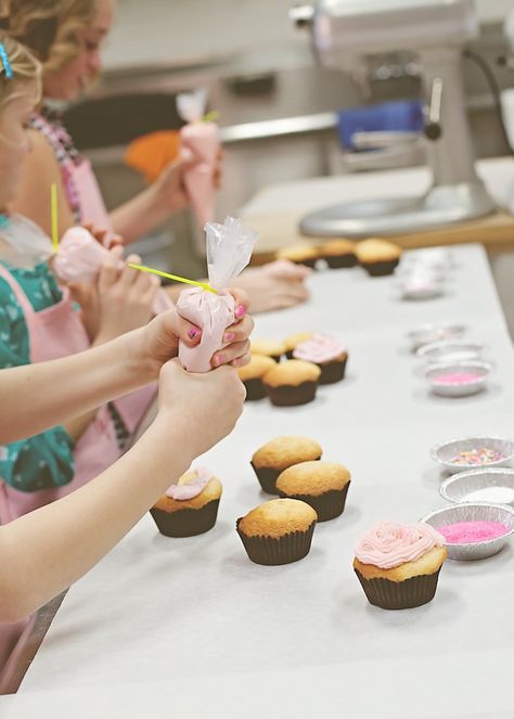 American Girl Doll Birthday Party, Pink Aprons, Baking Birthday Party, Marshmallow Skewers, Doll Birthday Party, American Girl Birthday Party, Baking Birthday Parties, Cream Cheese Sandwiches, American Girl Birthday