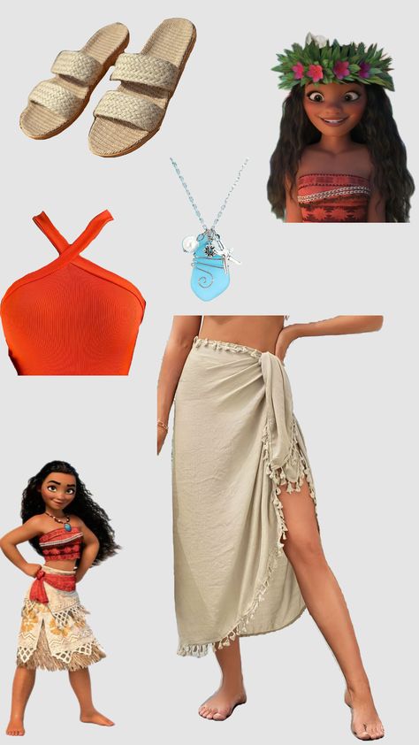 #moana #disneybound #disney #princess #disneyprincess #costume Moana Disney Costume, Moana Disneybound, Moana Dress Up, Hawaii Costume, Moana Halloween Costume, Disney Bound Outfits Casual, Disney Princess Costumes, Disney Princess Outfits, Halloween Princess