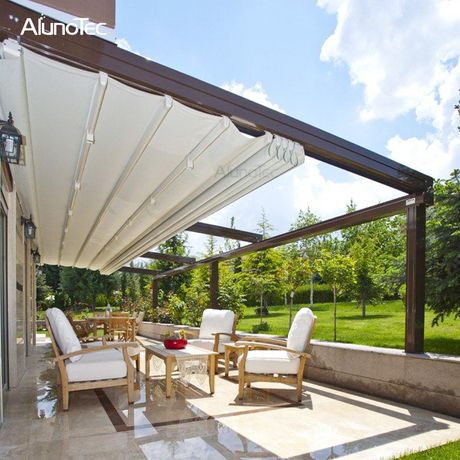 Modern Gazebo Design Adjustable Pergola Canopy Awning For Garden - Buy canopy awning, Modern Canopy Awning, garden awning Product on Aluminum Pergola-AlunoTec Modern Gazebo, Covered Patio Design, Outdoor Covered Patio, Garden Awning, Retractable Pergola, Pergola Ideas, Retractable Roof, Pergola Attached To House, Pergola Design