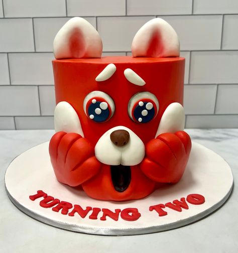 Turning Red Cupcakes, Turning Red Cake, Turning Red Birthday Party, Panda Birthday Cake, 3d Birthday Cake, Red Birthday Cakes, Panda Birthday Party, Red Birthday Party, Red Cupcakes