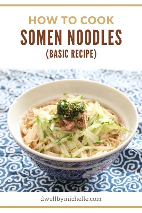 Diy Pot Noodle Recipe, Basic Noodle Recipe, Cold Somen Noodles Recipes, Making Udon Noodles, Somen Noodle Recipe, Somen Noodles, Vegetarian Bowls, Vegeterian Recipes, Noodle Recipes Easy