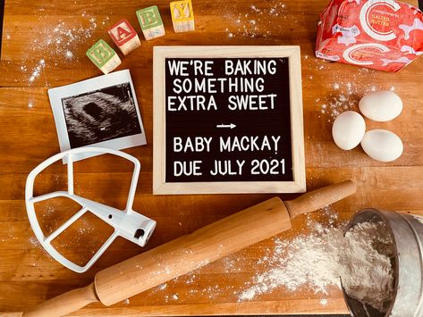 Half Baked Pregnancy Announcement, Pizza Pregnancy Announcement, Ice Ice Baby Pregnancy Announcement, Baking Baby Announcement, Baking Pregnancy Announcement, Pregnancy Announcement Pictures, Announcement Pictures, Baby Announcement To Husband, Fall Pregnancy Announcement