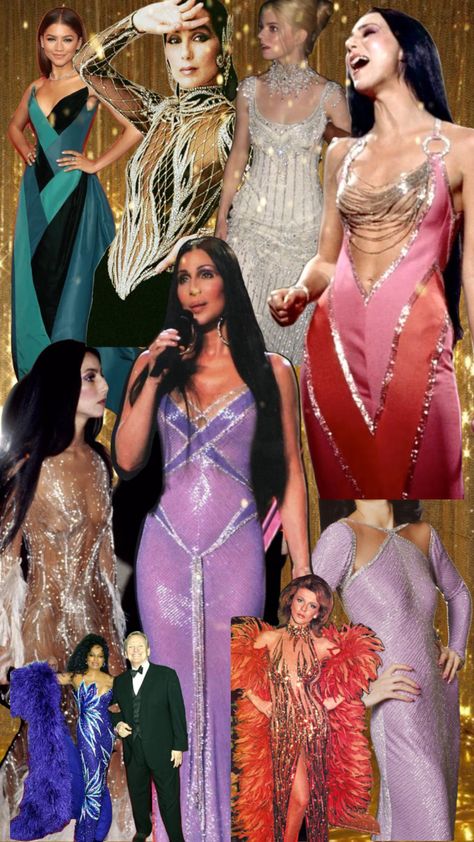 #bobmackie #cher Sonny And Cher Outfits 70s, Cher 80s Outfits, Cher Rainbow Outfit, Cher 80s Style, Cher Fashion 70s, Cher Outfits 70s, Cher In The 70s, Cher Iconic Looks, Cher 1970s