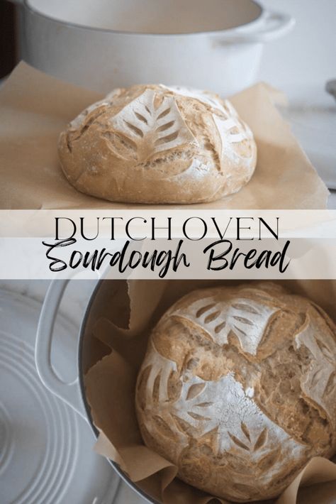 Learn how to make delicious Dutch oven sourdough bread that will rival your favorite bakery. Perfect for sandwiches or lathered in butter and dipped in soup, this no knead recipe will quickly become your go-to. #FarmhouseOnBoone #DutchOvenSourdoughBread Dutch Oven Sourdough Bread, Dutch Oven Sourdough, Bread In A Dutch Oven, Best Sourdough Starter Recipe, Bake Sourdough Bread, Easy Sourdough Bread Recipe, Whole Wheat Sourdough, Homemade Sourdough Bread, Homemade Bread Easy