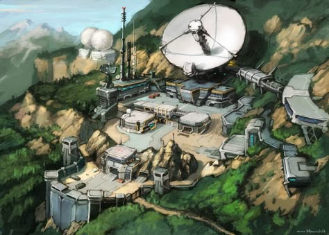 Sci Fi Mountain Base, Sci Fi Government Building, Sci Fi Shipyard, Apocalypse Base Camp, Mountain Base Concept Art, Sci Fi Military Base, Sci Fi Outpost, Sci Fi Base, Sci Fi Building