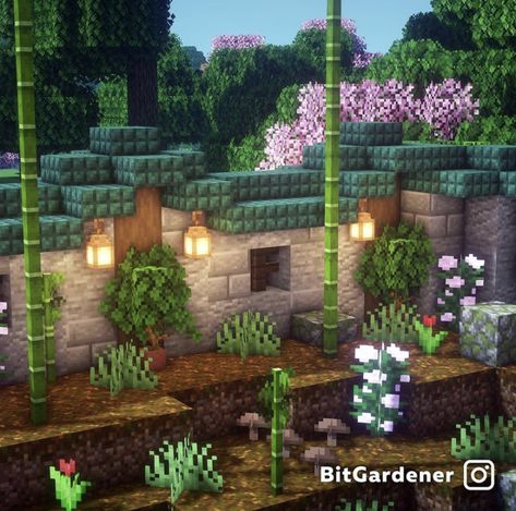 Japanese Fence Minecraft, Minecraft Announcement Board, Japanese Walls Minecraft, Minecraft Custom Village Ideas, Minecraft Japanese Wall Designs, Hot Spring Minecraft, Minecraft Asian Interior, Japanese Farm Minecraft, Japanese Garden Minecraft