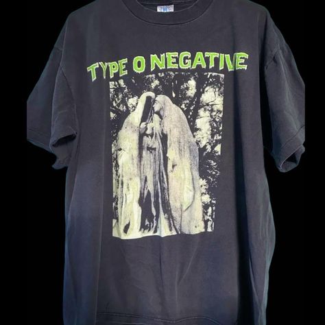 Vintage Type O Negative tragical misery tour shirt... - Depop Type O Negative Shirt, Type O Negative Band, 2000s Older Brother, Bleach Designs, Evil Minion, Type 0 Negative, Fame Dr Clothes, Bleaching Clothes, Older Brother Core