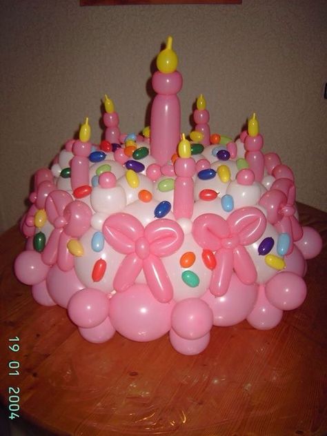 Vision Bored, Balloon Crafts, Balloon Cake, Pretty Birthday Cakes, Balloon Flowers, Balloon Animals, Pink Birthday, Pinkie Pie, Balloon Art