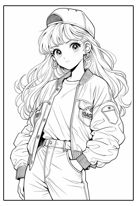 Manga Coloring Book, Manga Girls, Anime Model, Color Drawing Art, 얼굴 그리기, Free Adult Coloring Pages, Coloring Pages For Girls, Cool Coloring Pages, Outline Drawings