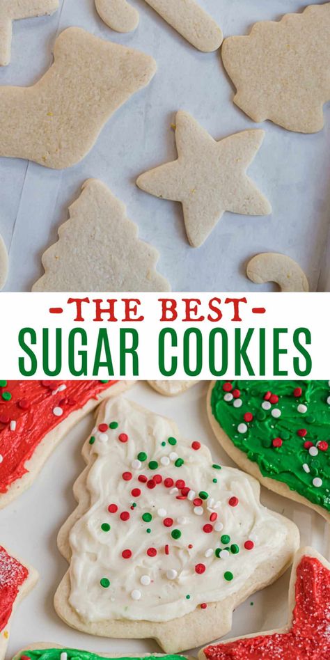 Sugar Cookies For Christmas, Vegan Sugar Cookie Recipe, Nora Cooks, Christmas Sugar Cookie Recipe, Cookies For Christmas, Vegan Christmas Cookies, Cream Cheese Sugar Cookies, Vegan Sugar Cookies, Cut Out Cookie Recipe