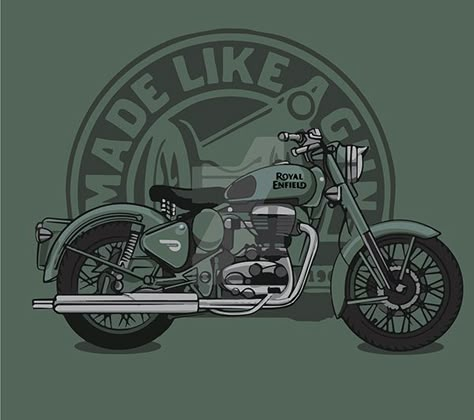 Royal Enfield Illustration Art, Motor Bike Illustration, Bullet Wallpaper, Classic 350 Royal Enfield, Motorbike Illustration, Bob Marley Painting, Travel Tattoo Ideas, Royal Enfield Wallpapers, Moto Wallpapers