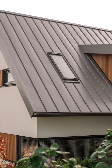 Metal Siding House, Roof Cladding, Zinc Roof, Nordic House, Standing Seam Metal Roof, House Roof Design, House Extension Design, Roof Architecture, House Siding