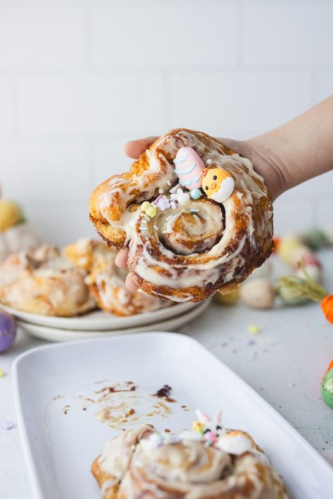 Easter Cinnabunnies: Ultra-Soft Tangzhong Cinnamon Roll Bunnies - The Sprinkled Cakery Cinnamon Roll Bunnies, Bunny Cinnamon Rolls, Cinnamon Roll, Cinnamon Rolls, Cinnamon, Rolls, Easter