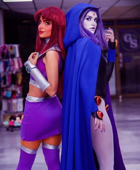 Raven Halloween Costume, Starfire Costume, Casual Halloween Costumes, Monster High Halloween Costumes, Raven Costume, Fire Costume, Halloween Duos, Matching Halloween Costumes, Classy Halloween Costumes