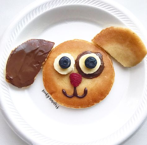 Sheep Pancakes, Puppy Pancakes, Pancake Animals, Pretty Pancakes, Pancake Ideas, Birthday Pancakes, Kids Pancakes, Pancake Shapes, Pancake Art