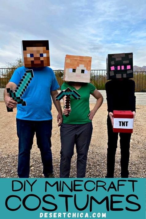 Diy Minecraft Costume, Minecraft Cosplay, Minecraft Halloween Costume, Steve Costume, Spooky Craft, Purim Costume, Boys Halloween Costumes Diy, Minecraft Halloween, Minecraft Costumes