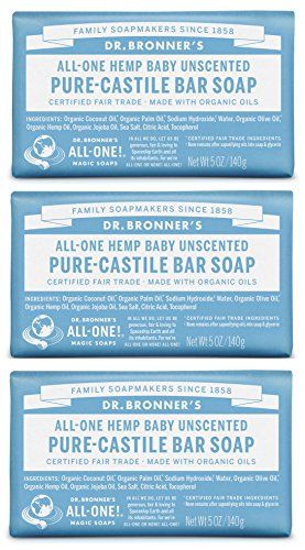 Dr Bronners PureCastile Bar Soap Baby Unscented 5oz Bars Pack of 3 *** Read more at the image link. (This is an affiliate link) #OrganicSkinCare Dr Bonners, Dr Bronners, Pure Castile Soap, Baby Soap, Organic Olive Oil, Castile Soap, Clean Body, Organic Skin, Body Soap