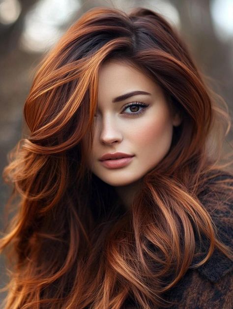 Rich and Vibrant Fall Hair Colors for Brunettes to Try This Season Dark Bronze Hair Color, Copper Hair With Lowlights Dark Auburn, Fair Skin Freckles Hair Color, Hair Color To Make Green Eyes Pop, Hazel Eyes Hair Color Ideas, Green Eye Hair Color Ideas, Red Brown Hair Color Auburn, Brunette To Red Hair Balayage, Balayage Auburn Hair