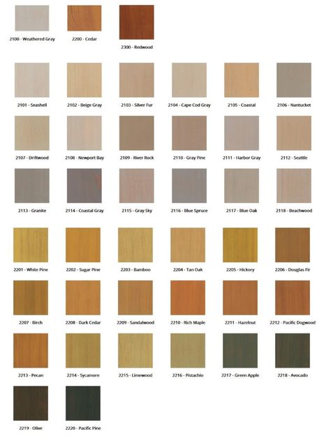 Many_Stain_Colors House Stain Colors Exterior, Stain Colors For Cedar Wood, Early American Stain On Cedar, Cedar Fence Stain Colors, Western Red Cedar Stain Colors, Sherwin Williams Deck Stain, Cedar Fence Stain, Cabot New Cedar Solid Stain, Exterior Wood Stain Colors