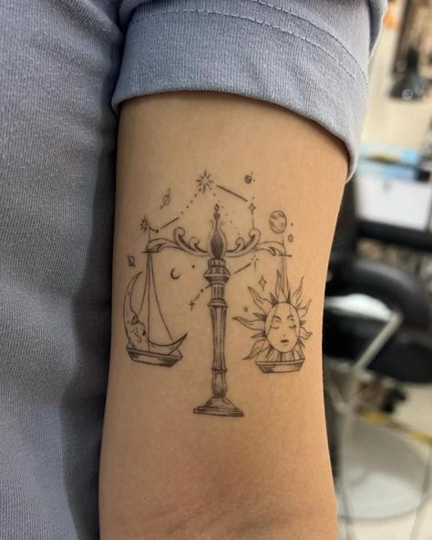 Beautiful Small Tattoos For Women, Sin Tattoo, Balance Tattoo, Small Tattoos For Women, Scale Tattoo, Planet Tattoos, Discreet Tattoos, Subtle Tattoos, Black Ink Tattoos