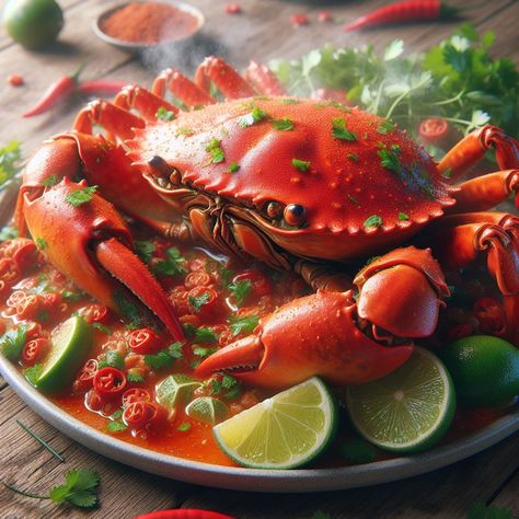 Spice Serenade: Singapore Chili Crab Symphony Crab Photography, Japanese Food Photography, Chilli Crab, Chili Crab, Food Illustration Art, Food Illustration, Food Illustrations, Sweet Savory, Japanese Food