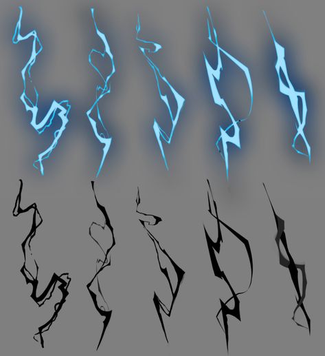 Anime Lightning, Draw Lightning, How To Draw Lightning, Drawing Effects, Lightning Art, Vfx Artist, Lightning Tattoo, Powers Art, Game Effect