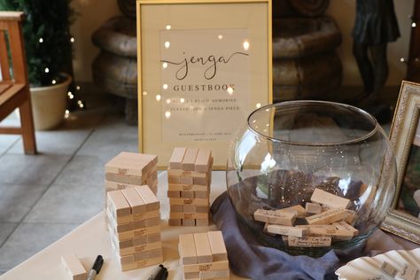 Jenga Wedding Guest Book Display, Guest Book Display, Jenga Wedding Guest Book, Jenga Wedding, Gift Table Wedding, Table Wedding, Guest Books, Gift Table, Book Display