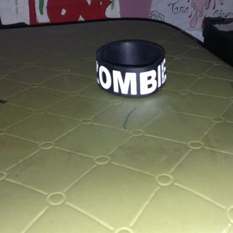 ZOMBIE rubber Wristband Rubber Wristbands, Band Bracelets, Rubber Band Bracelet, Digital Closet, Wristband Bracelet, Band Bracelet, Funky Jewelry, Emo Scene, Rubber Band