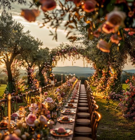 A sunset feast under the olive trees—where love, laughter, and beauty come together. This is what wedding dreams are made of. #OutdoorWedding #SunsetCeremony #WeddingFeast #RomanticSetting #DreamWedding #WeddingInspiration #UnderTheStars #OliveGroveWedding #RusticElegance #WeddingDecor #LoveAndLaughter #TuscanyWedding #GardenWedding #WeddingDetails #ForeverAndAlways Wedding In Orchard, Feast Wedding, Citrus Orchard, Cozy Wedding, Orchard Wedding, You're Invited, Olive Trees, Tuscany Wedding, Wedding Vibes