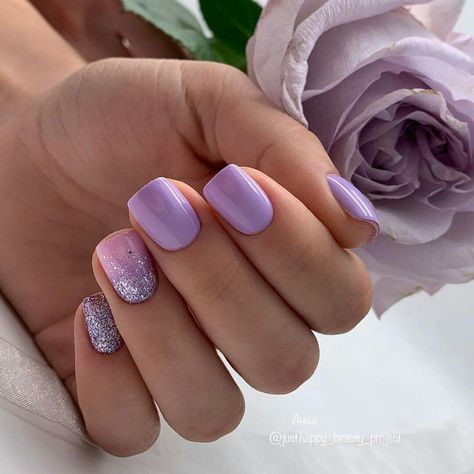 Lilac Nails Design, Purple Gel Nails, Violet Nails, Feather Nails, Unghie Sfumate, Purple Nail Art, Gel Toe Nails, Lilac Nails, Pink Gel Nails