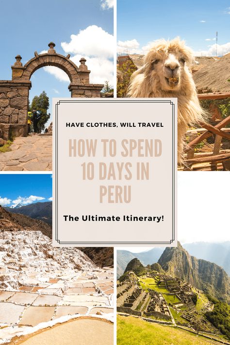 The ultimate itinerary for Peru for all the best things to do in Peru in 10 days. 10 days is a great amount of time to see the highlights of Peru. From the bustling city of Lima to the mystical structures of Machu Picchu to the famous Amazon Rainforest, it can all be done in 10 days! Peru Itinerary, Peru Travel Guide, South America Travel Destinations, South America Destinations, Bustling City, Peru Travel, Travel Time, Travel South, South America Travel