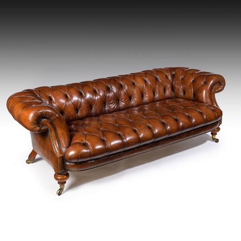 FINE 19TH CENTURY JOHNSTONE JEANES WALNUT LEATHER UPHOLSTERED CHESTERFIELD Couches Living Room Sofas, Living Room Sofas Modern, Modern Blue Sofa, Design Small Bathroom, Royal Bedroom Design, Chesterfield Furniture, Royal Bedroom, Luxury Sofa Living Room, Couches Living