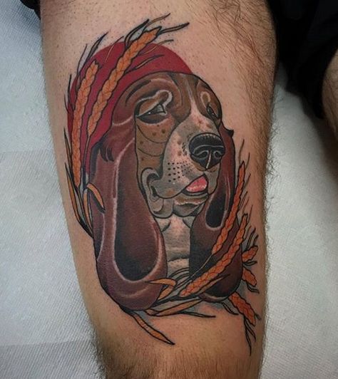 21 Basset Hound Tattoo Designs | Page 6 of 6 | The Dogman Traditional Basset Hound Tattoo, Bassett Hound Tattoo, Basset Tattoo, Hound Dog Tattoo, Basset Hound Tattoo, Hound Tattoo, Angel Cartoon, Dog Portrait Tattoo, Pet Tattoos