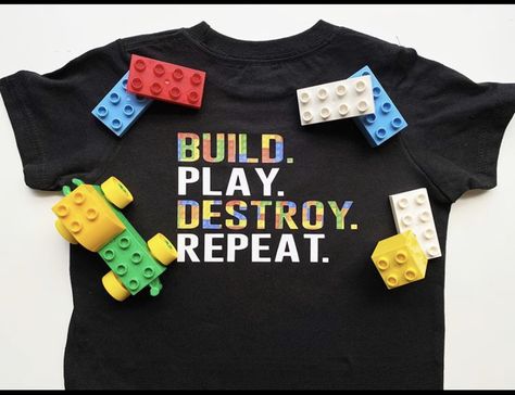 Lego T Shirt Ideas, Lego Shirt Ideas, Lego Camp, Lego Shirts, Lego T Shirt, 4th Birthday Boys, Lego Theme, Legoland California, 7 Birthday