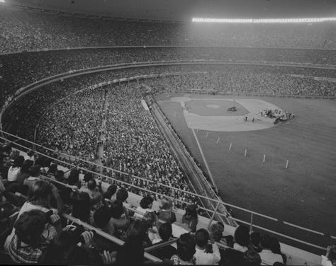 A view from the stadiums upper stalls of the stage  - 1965 Shea Stadium the Beatles' Biggest Concert – The First Rock Concert Ever The Beatles Concert, Beatles Concert, Stadium Art, Can't Buy Me Love, Shea Stadium, Chelsea Hotel, Baseball Stadium, Famous Couples, The Fab Four