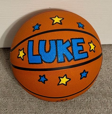 Custom Spalding Standard Size Basketball Personalized hand painted basketball gift for him gift for son gift for boyfriend sports gift by NikkiRoseArtCo on Etsy Painted Basketball, Spalding Basketball, Basketball Ideas, Boyfriend Names, Personalized Basketball, Basketball Gifts, Perfect Gif, Cellophane Wrap, Personalized Gifts For Kids