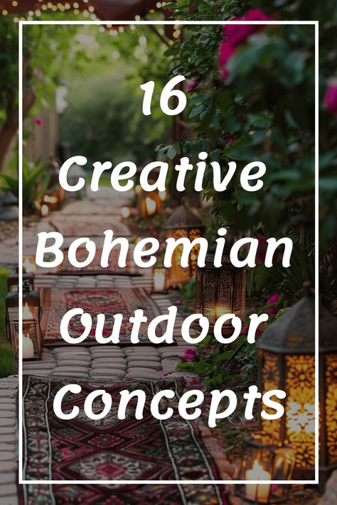 Discover 16 unique and inspiring Bohemian outdoor concepts to elevate your outdoor space. From cozy seating areas to colorful accents, bring a touch of boho chic style to your garden or patio. Whether you're looking to relax or entertain, these creative ideas will help you create a warm and inviting atmosphere in your outdoor oasis. Embrace the free-spirited Bohemian vibe and turn your outdoor space into a cozy retreat that reflects your personal style. Outdoor Floor Seating Ideas, Boho Courtyard Ideas, Patio Floor Seating Ideas, Garden Relaxing Area Outdoor Seating, Bohemian Porch Decor, Boho Patio Ideas Outdoor Spaces Bohemian, Boho Front Yard Ideas, Boho Outdoor Patio Bohemian Style, Boho Porch Ideas Outdoor