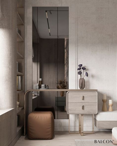 Modern vanity area Modern Vanity Ideas, Large Framed Mirrors, Modern Dressing Table, Classic Dressing, Dressing Unit, Framed Mirrors, Dresser Design, Dressing Table Design, Wardrobe Interior Design