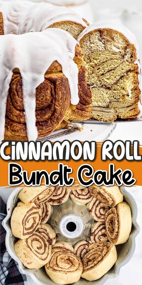 Cinnamon Bunt Cake, Sticky Cinnamon Rolls, Cinnamon Roll Bundt Cake, Pillsbury Cinnamon Roll Recipes, Bunt Cake Recipe, Breakfast Bundt Cake, Bundt Pan Recipes, Easy Bundt Cake Recipes, Cake Princess