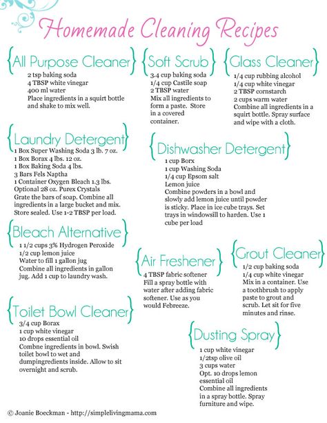 FREE Printable Homemade Cleaners Cheat Sheet - Life Simplified - Simple Living Mama Homemade Cleaning Recipes, Homemade Cleaning Supplies, Natural Cleaning Recipes, Homemade Cleaning, Cleaner Recipes, Homemade Cleaning Products, Natural Cleaners, Household Cleaning Tips, Diy Cleaners