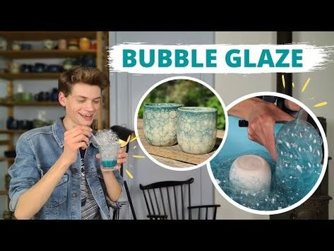 How to: Bubble glaze full instruction - YouTube Diamond Glaze How To Use, Bubble Glaze Technique, Bubble Glazing Technique, Bubble Glaze Pottery, Bubble Glazing, Laguna Nebula Blue Glaze, Blue Bubble Glaze Vase, Glaze Pottery, The Bubble