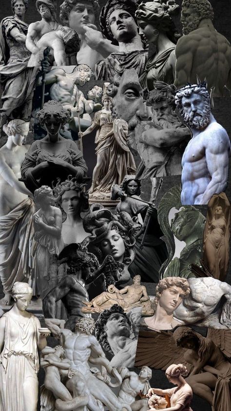 wallpaper antigua Grecia Mythology Wallpaper Iphone, Old Greek Aesthetic, Greece Wallpaper, Greek Tattoos, Greek Gods, Ancient Greece, Aesthetic Art, Iphone Wallpaper, Statue