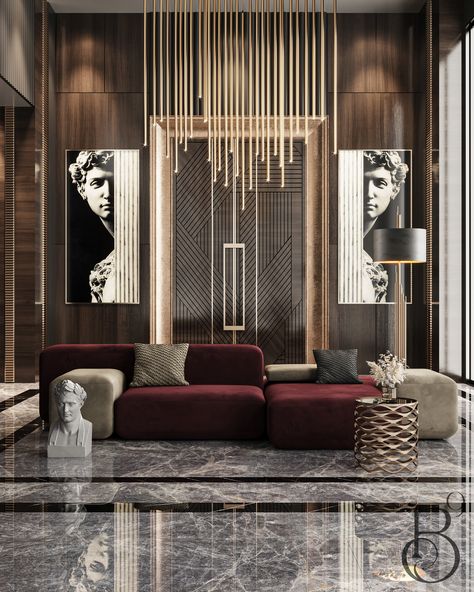 LUXURIOUS ENTRANCE HALL DESIGN BY BASE9 STUDIO! :: Behance Luxury Lobby, Interior Art Deco, Lobby Interior Design, Luxurious Interior Design, Small House Interior Design, Lobby Design, Hall Design, Living Room Design Decor, Luxury Homes Interior